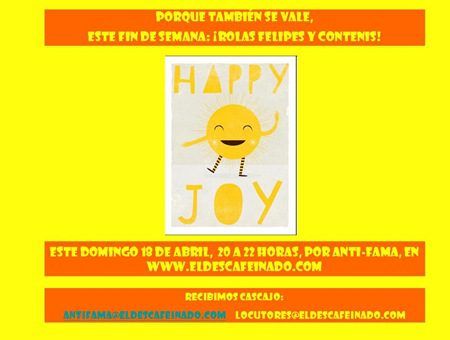 Celebra el cumpleaños del Dese en Anti-Fama con rolas desconocidas y felices Este domingo acompaña al Dese en una travesía llena de endorfinas, buena vibra, optimismo y sonrisas, escuchando a la crema y nata de las rolas más desconocidas y felices. ¿Algo...