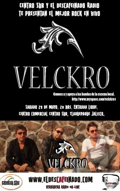 El Descafeinado y Centro Sur presentan a Velckro este 29 de mayo