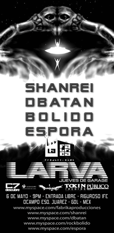 Shanrei, Dbatan, Bolido y Espora se presentan en el Larva este jueves 6 de mayo
