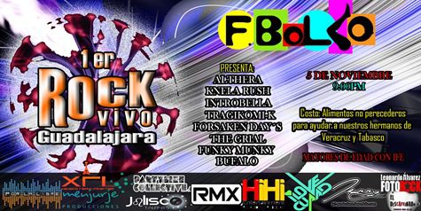 Por Redacción El Descafeinado. El próximo 5 de noviembre tendrá lugar en el F.Bolko el primer Rock Vivo Guadalajara, un concierto en el que participarán nueve...
