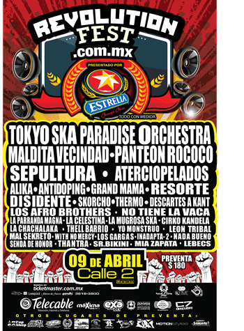 Revolution Fest 2011 Por Redacción El Descafeinado. Cómo ya lo habíamos adelantado, el próximo 9 de abril se llevará a cabo el Revolution Fest en Calle 2 (Parres Arias y Periférico, Zapopan), un...