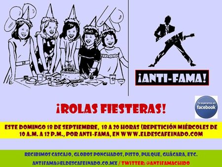 Flyer Anti-Fama Rolas Fiesteras 18-09-11 Flyer Anti-Fama Rolas Fiesteras 18-09-11