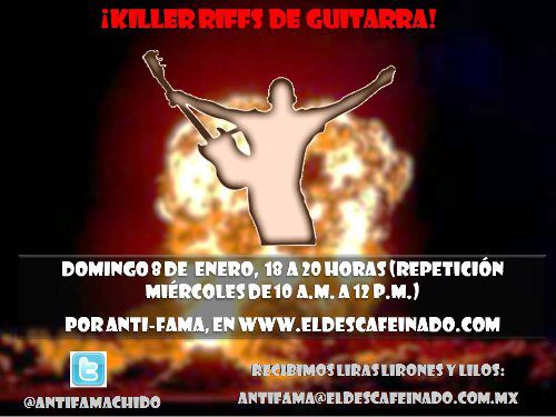 Flyer ANTI FAMA KILLER RIFFS 08-01-12
