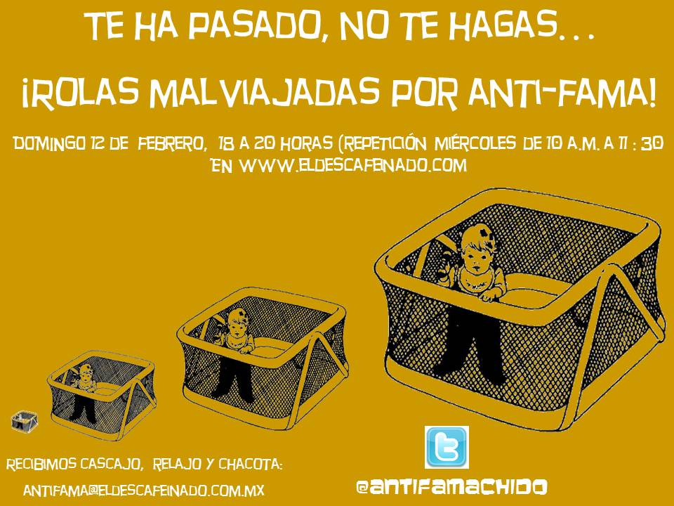 Flyer ANTI FAMA Rolas Malviajadas 12-02-12