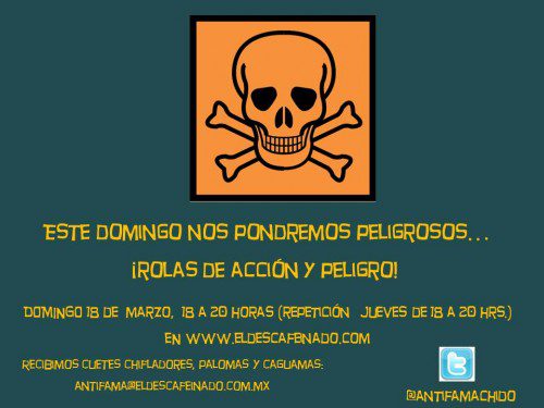 Flyer ANTI FAMA ROLAS DE ACCION Y PELIGRO 18-03-12