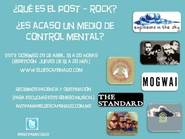 Flyer ANTI FAMA POST ROCK 29-04-12